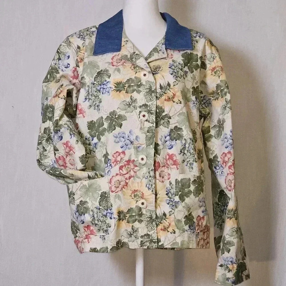 Vintage Orvis Floral Button Down Prairiecore Jacket Sz L - Picture 1 of 14